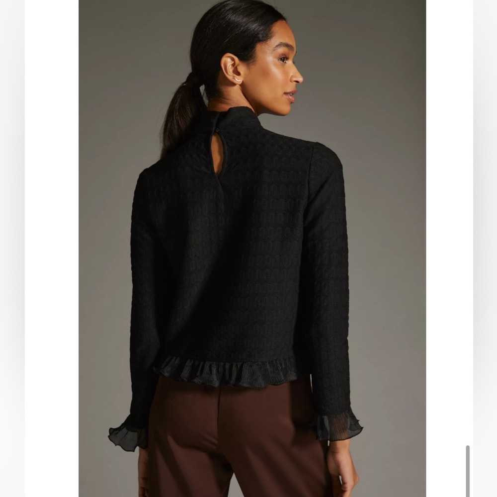 ANTHROPOLOGIE: Block Ruffle Top - Picture 3 of 4